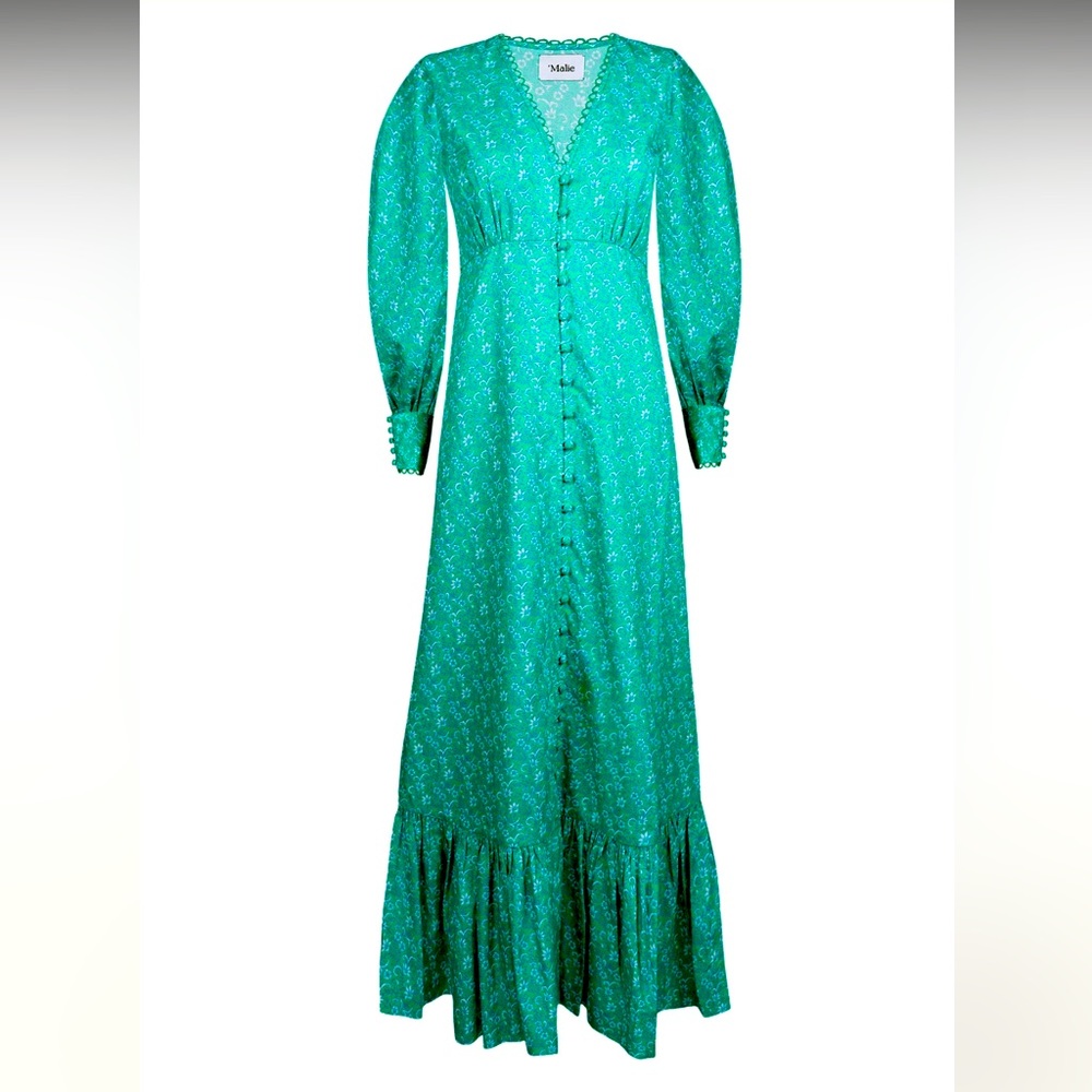New Malie Long sleeve modest green dress! Size UK10